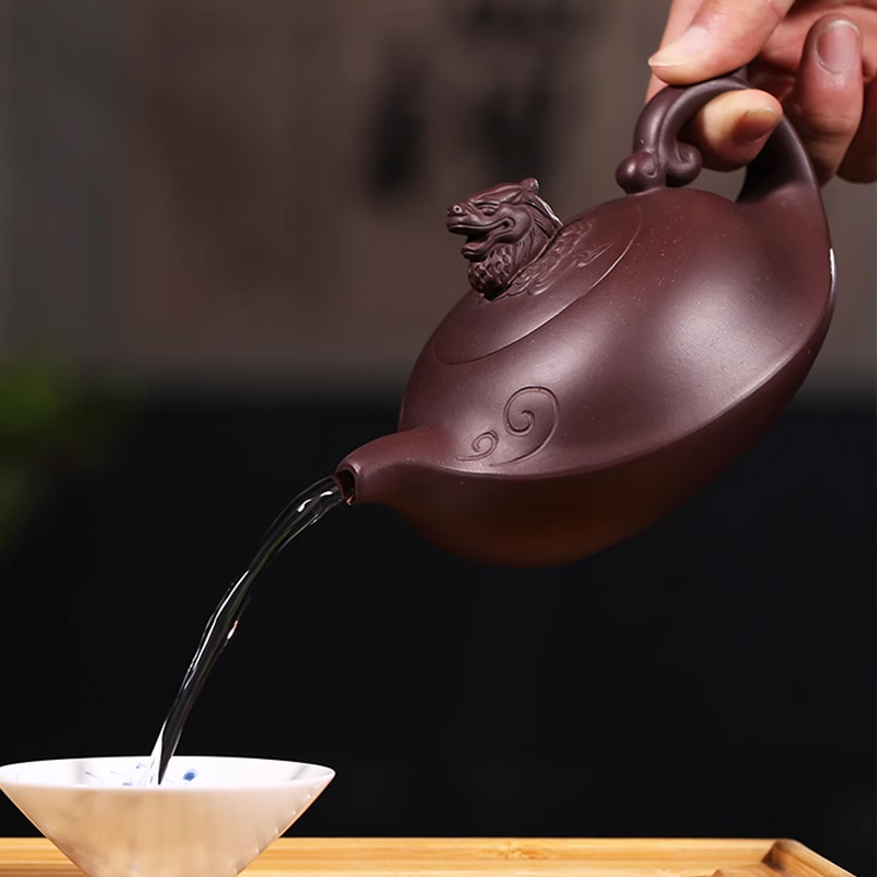 Yixing Purple Clay Teapot Original purple clay Master hand made auspicious Boutique Teapot Large capacity 280ml