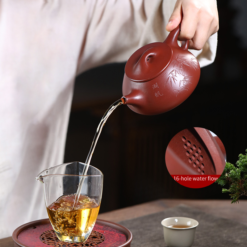 Yixing Purple Clay Teapot Jingzhou Handmade Kung Fu Tea Set 360ml Household Teapot