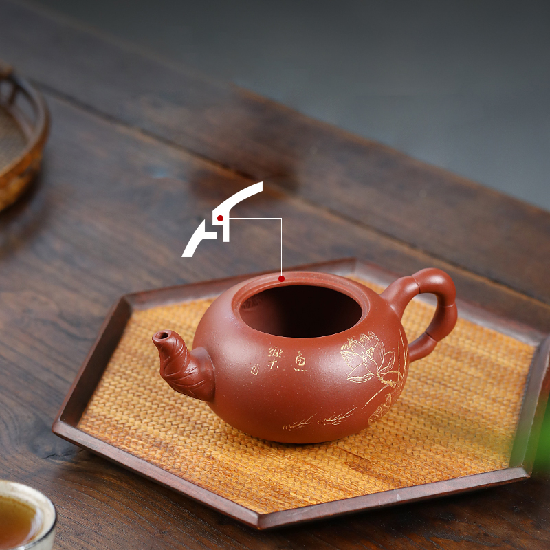 Yixing Purple Clay Teapot Original red clay hand made Large capacity Boutique Teapot 350ml