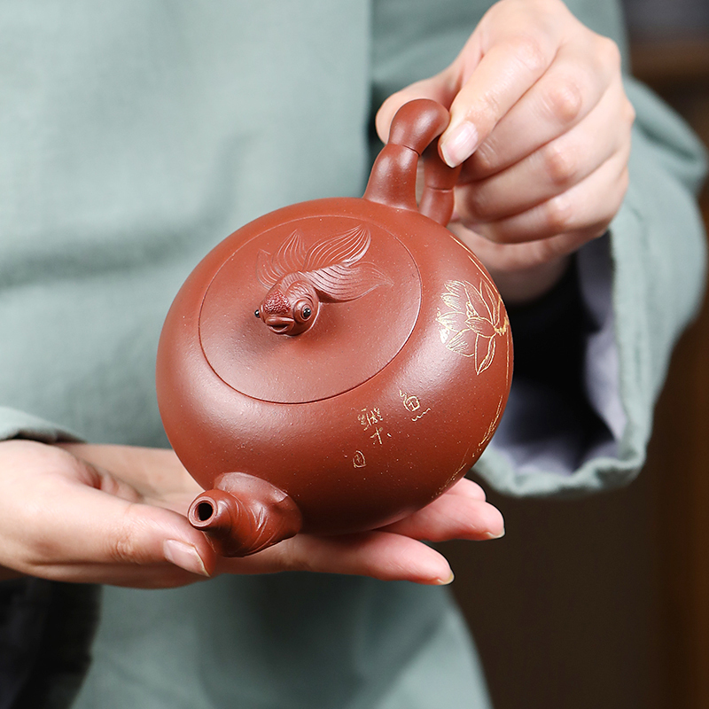 Yixing Purple Clay Teapot Original red clay hand made Large capacity Boutique Teapot 350ml