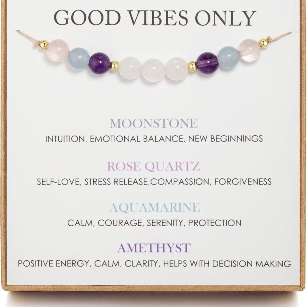 Natural Stone Beaded Crystal Healing Handwoven Bracelet"