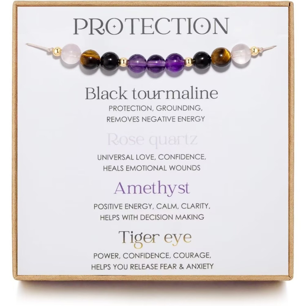 Natural Stone Beaded Crystal Healing Handwoven Bracelet"