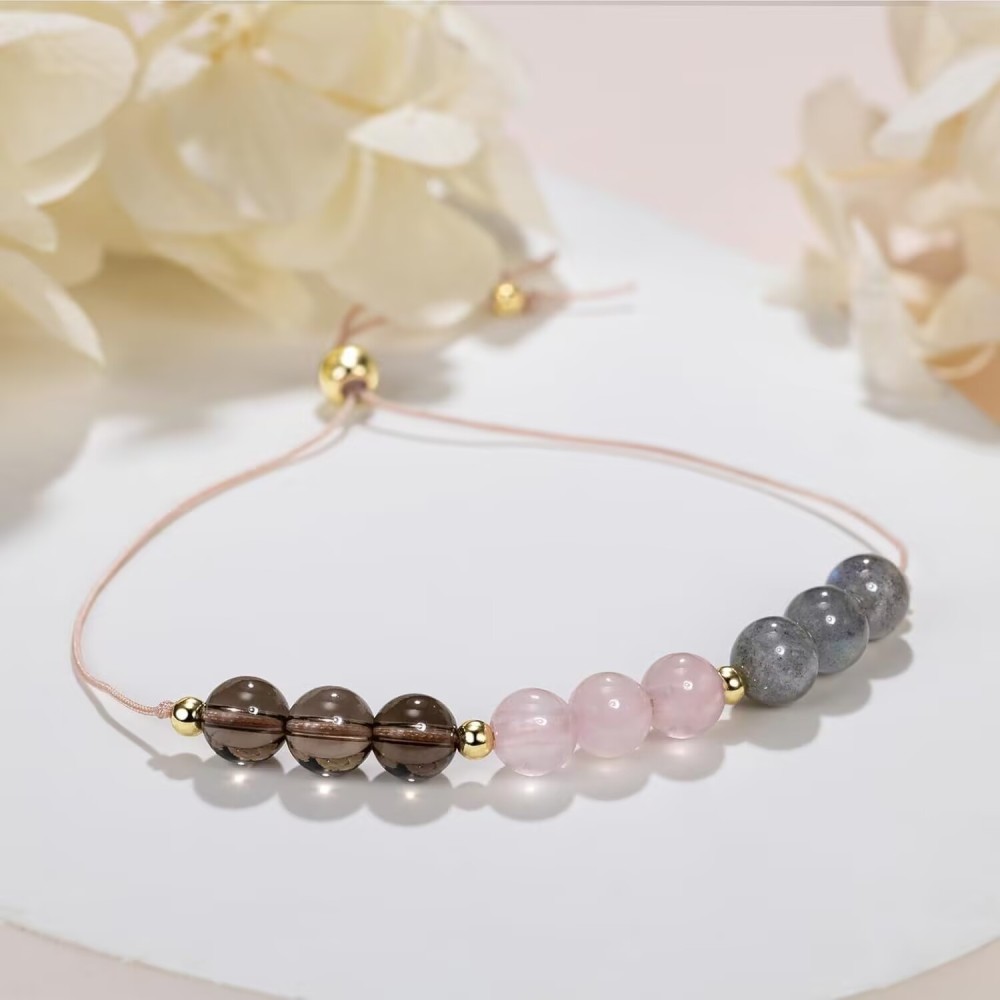 Natural Stone Beaded Crystal Healing Handwoven Bracelet"