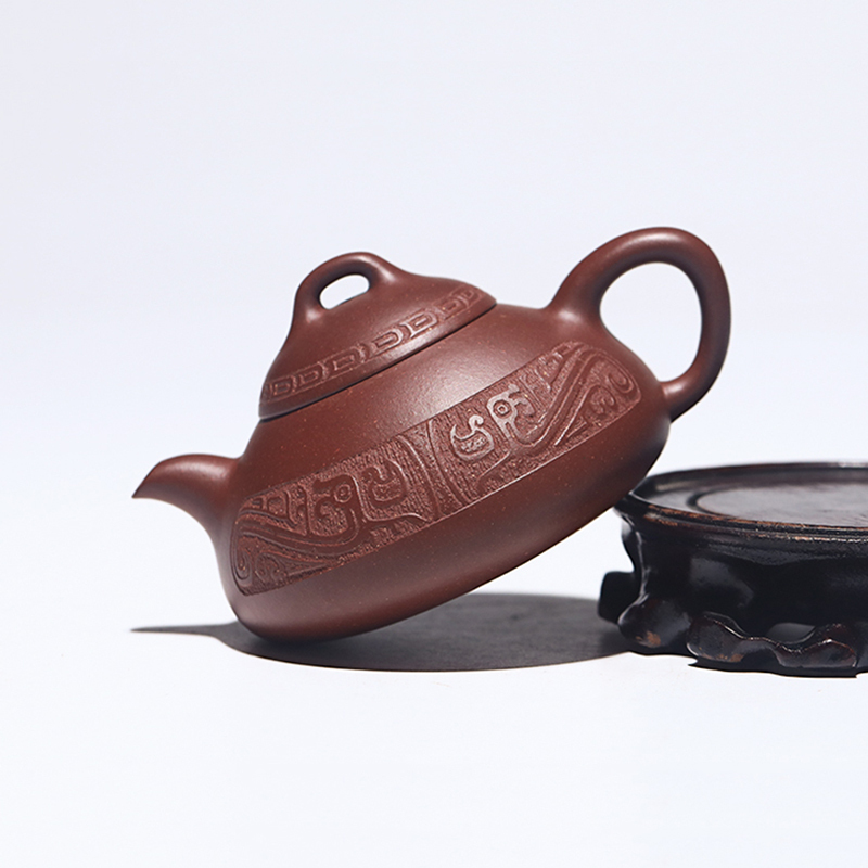 Yixing Purple Clay Teapot Raw Ore Purple Clay Hantang Stone Ladle National Worker Wu Xinping Handmade Kungfu Tea Set Purple Clay Teapot