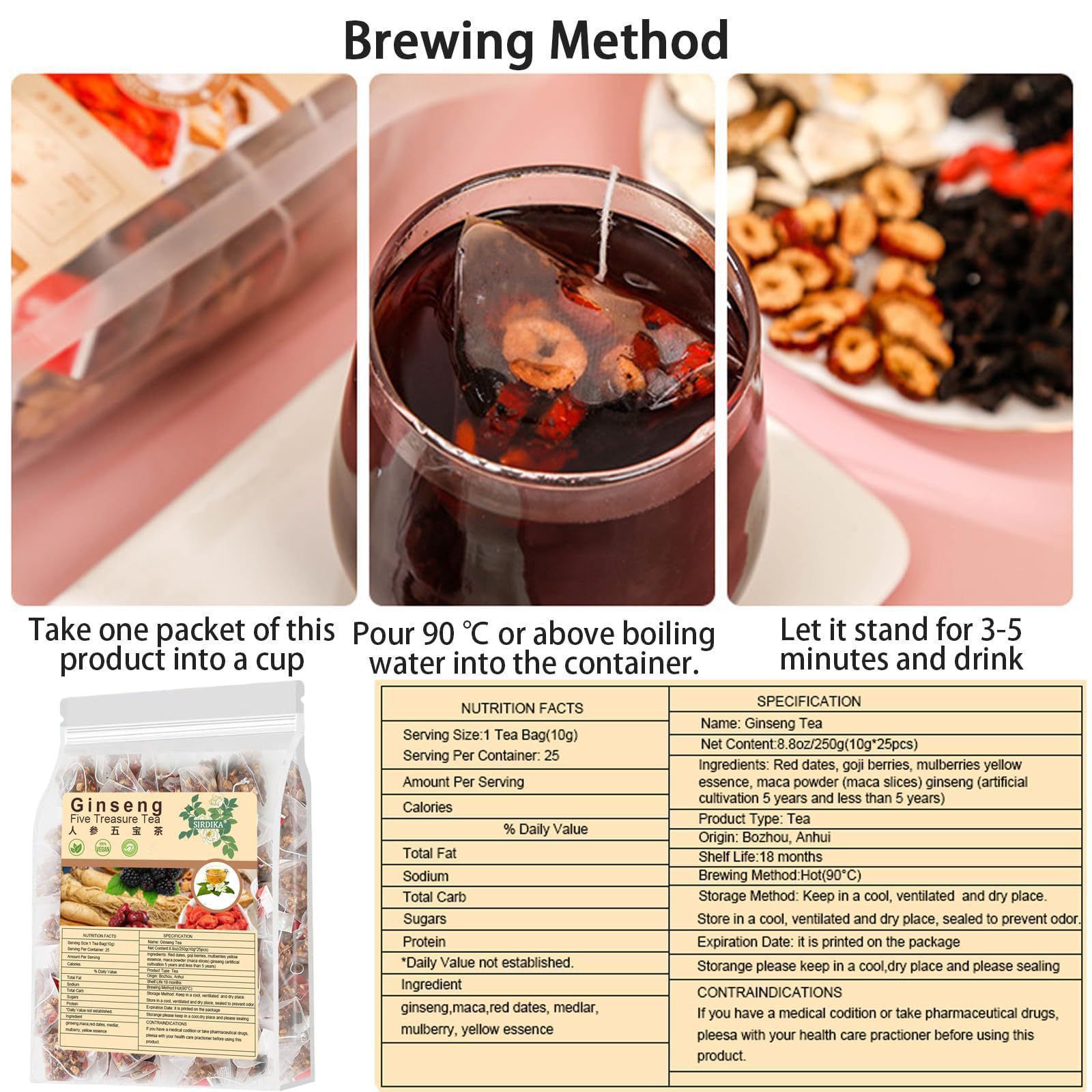 Ginseng Five Treasure Tea