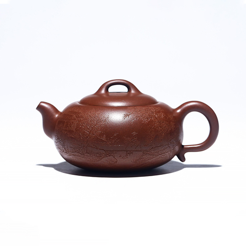 Yixing Purple Clay Teapot Raw Ore Purple Clay Round Melting Teapot National Worker Wu Xinping Handmade Tea Set Teapot