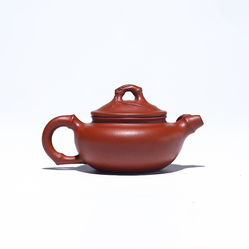 Yixing Zisha Teapot Original Ore Red Skin Dragon Bamboo Section Antique National Worker Xu Xiaoya Handmade Teapot