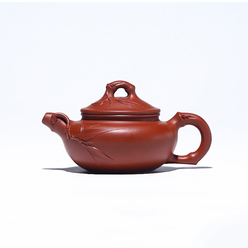 Yixing Zisha Teapot Original Ore Red Skin Dragon Bamboo Section Antique National Worker Xu Xiaoya Handmade Teapot