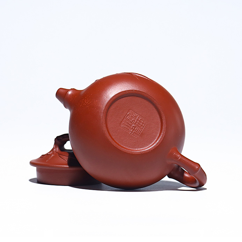 Yixing Zisha Teapot Original Ore Red Skin Dragon Bamboo Section Antique National Worker Xu Xiaoya Handmade Teapot