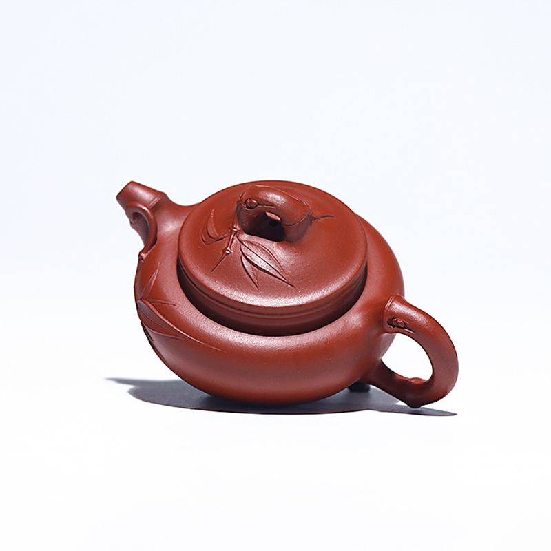 Yixing Zisha Teapot Original Ore Red Skin Dragon Bamboo Section Antique National Worker Xu Xiaoya Handmade Teapot