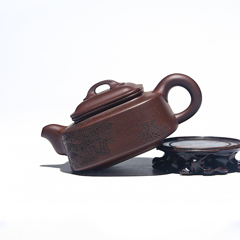 Yixing Purple Clay Teapot Raw Ore Purple Clay Four Seasons Ruyi Guogong Wu Xinping Handmade Tea Set Teapot