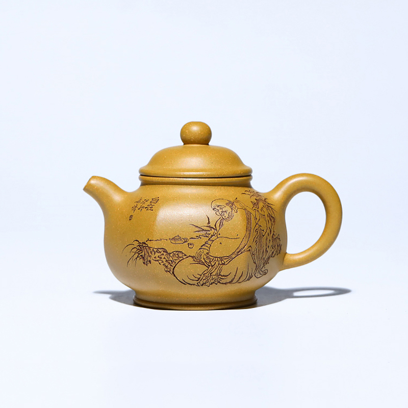 Yixing Purple Clay Teapot Raw Ore Gold Section Mud Six Square Puts Only National Worker Dong Yuefeng Pure Handmade Teapot