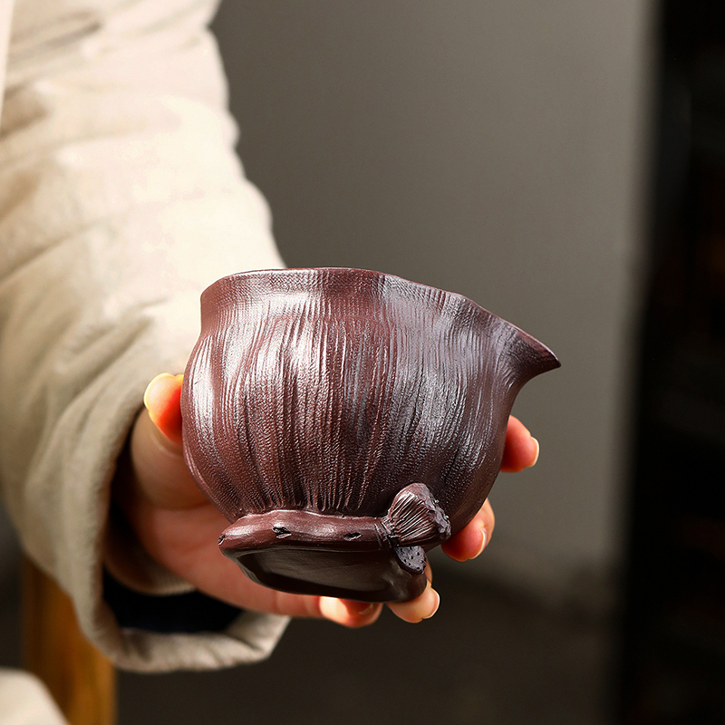 Yixing Zisha Lianpeng Gongdao Cup Famous Handmade Kungfu Tea Set Tea Ceremony Peripheral Tea Divider