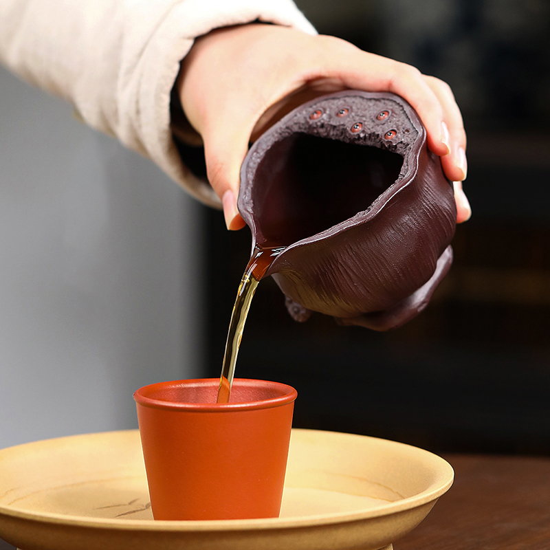 Yixing Zisha Lianpeng Gongdao Cup Famous Handmade Kungfu Tea Set Tea Ceremony Peripheral Tea Divider