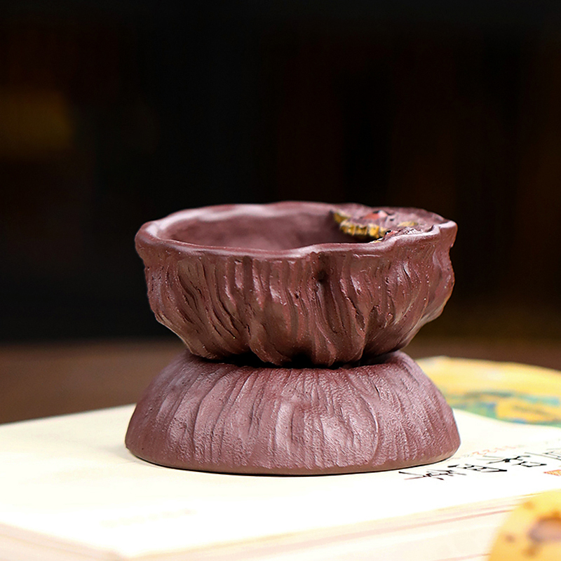 Famous Pot Autumn Moon Yixing Zisha Lianpeng Tea Filter Raw Ore Purple Clay Handmade Kungfu Tea Set Zisha Tea Filter