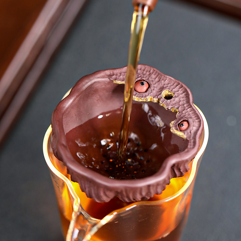Famous Pot Autumn Moon Yixing Zisha Lianpeng Tea Filter Raw Ore Purple Clay Handmade Kungfu Tea Set Zisha Tea Filter