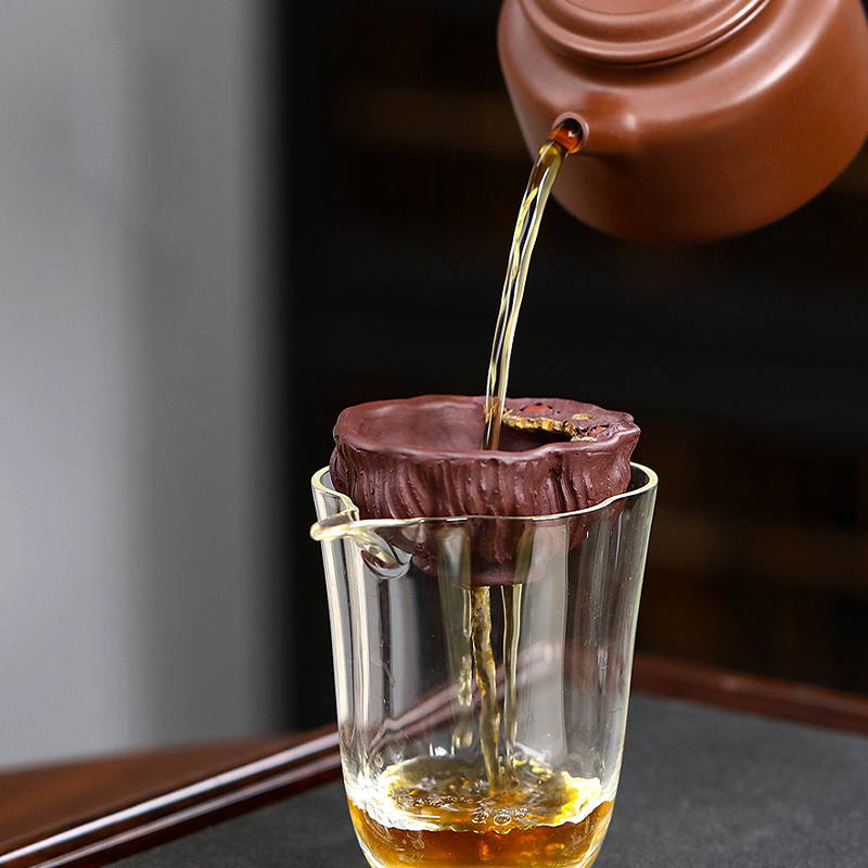 Famous Pot Autumn Moon Yixing Zisha Lianpeng Tea Filter Raw Ore Purple Clay Handmade Kungfu Tea Set Zisha Tea Filter