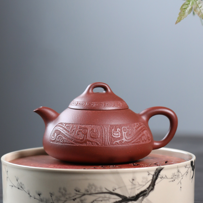 Yixing Purple Clay Teapot Raw Ore Purple Clay Hantang Stone Ladle National Worker Wu Xinping Handmade Kungfu Tea Set Purple Clay Teapot