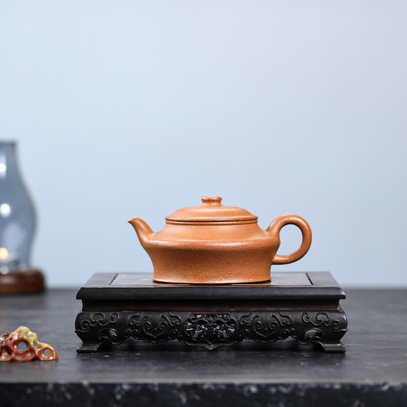 Yixing Zisha Teapot Original Mine Sunflower Yellow Clay Virtual Flat Famous Handmade Kungfu Tea Set Zisha Teapot