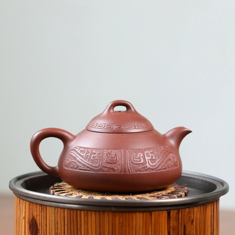 Yixing Purple Clay Teapot Raw Ore Purple Clay Hantang Stone Ladle National Worker Wu Xinping Handmade Kungfu Tea Set Purple Clay Teapot
