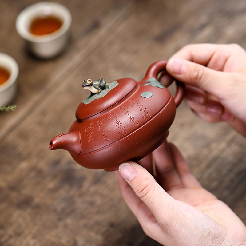 Yixing Zisha Teapot Original Mine Bottom Trough Clear Lotus Pond Clear Fun Famous Artist Dong Yuefeng Handmade Teapot
