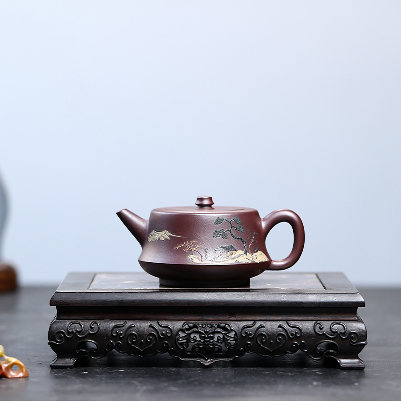 Yixing Purple Clay Teapot Original Mine Purple Clay Pillar Teapot Famous Pure Handmade Kungfu Tea Set Purple Clay Teapot