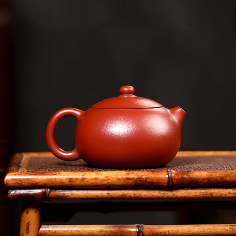 Yuanhu Association Yixing raw ore purple clay teapot senior engineer Zhou Xiaoming pure handmade vermilion clay Xishi teapot