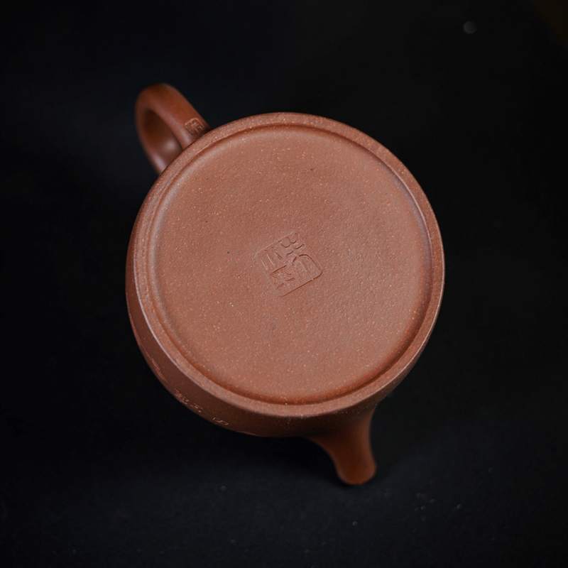 Yuanhu Association Yixing raw mine purple clay pot famous Zhu Xiaoping handmade stone pottery carved plum blossom Han duo pot