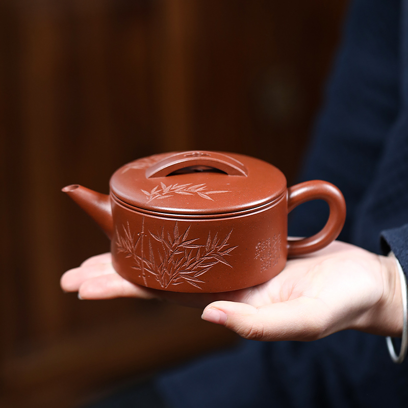 Yixing Zisha Teapot - Wide-Mouth Hanwa Style Master Handmade Original Old Zini Clay Kungfu Tea Set 200ml