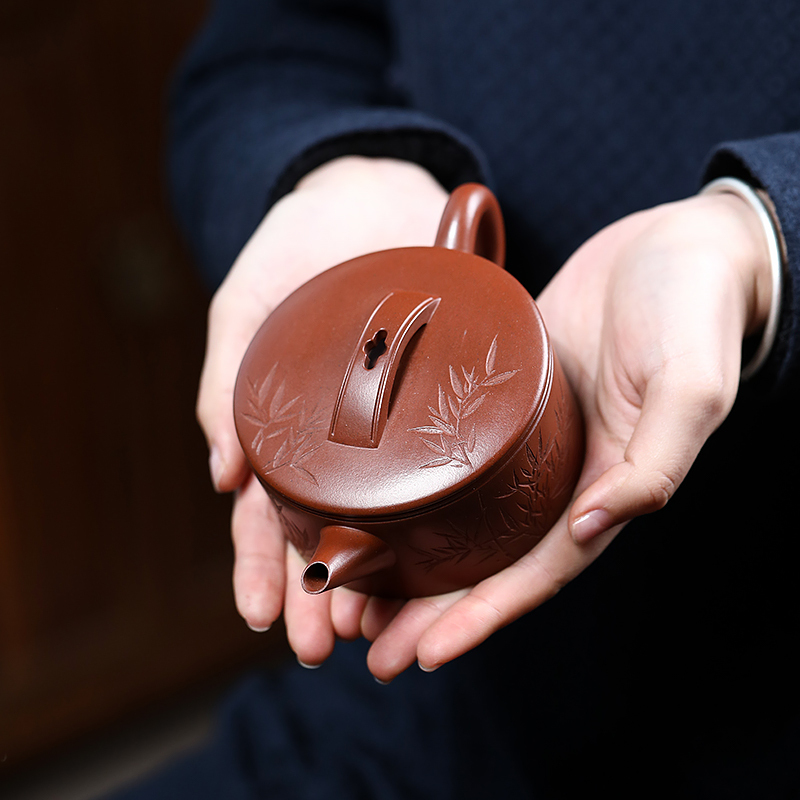Yixing Zisha Teapot - Wide-Mouth Hanwa Style Master Handmade Original Old Zini Clay Kungfu Tea Set 200ml