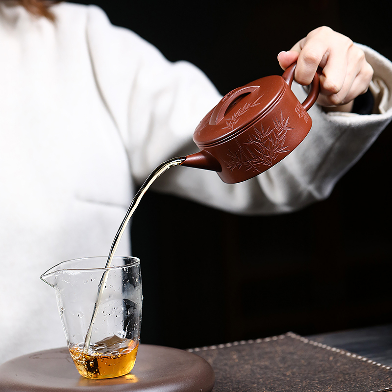 Yixing Zisha Teapot - Wide-Mouth Hanwa Style Master Handmade Original Old Zini Clay Kungfu Tea Set 200ml