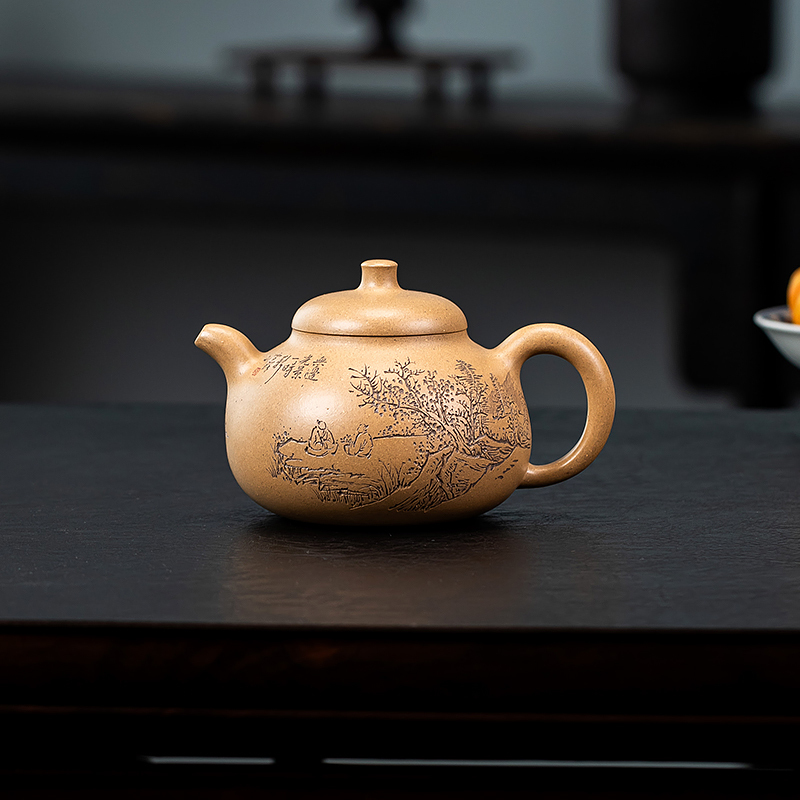 Yixing Zisha Teapot "Ruding Hu" - Master Craftsman, Fully Handmade, Aged Duan Clay, Kung Fu Tea Set 400ml