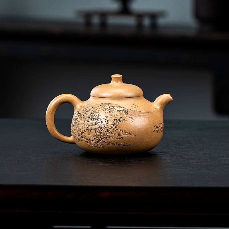 Yixing Zisha Teapot "Ruding Hu" - Master Craftsman, Fully Handmade, Aged Duan Clay, Kung Fu Tea Set 400ml