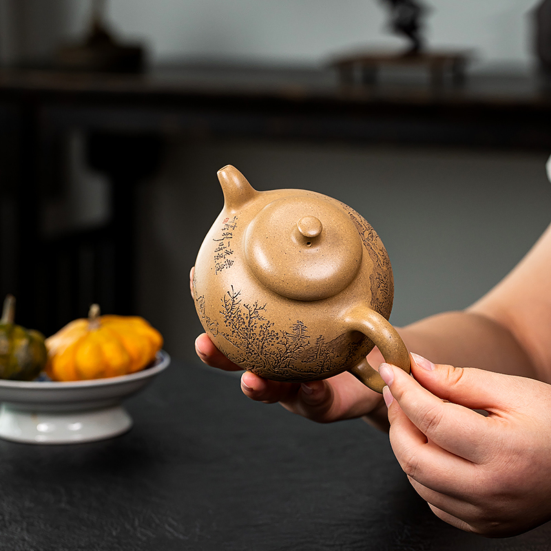 Yixing Zisha Teapot "Ruding Hu" - Master Craftsman, Fully Handmade, Aged Duan Clay, Kung Fu Tea Set 400ml