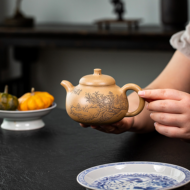 Yixing Zisha Teapot "Ruding Hu" - Master Craftsman, Fully Handmade, Aged Duan Clay, Kung Fu Tea Set 400ml