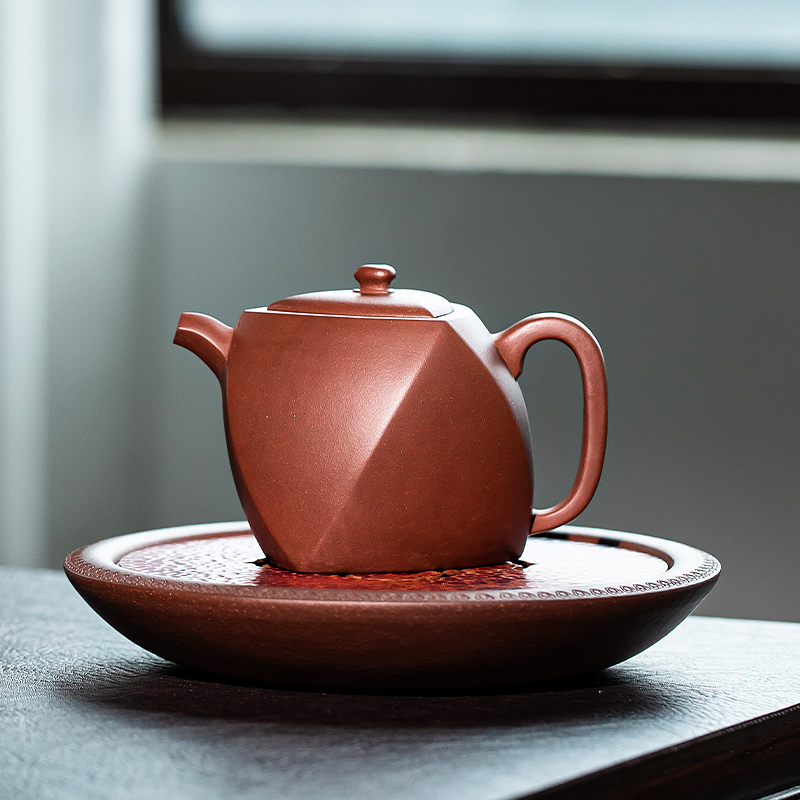 Selected pure original ore purple clay, fully handcrafted Rhombus Square Pot - Yixing Zisha Teapot 270ml