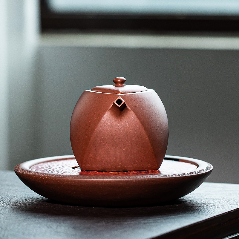 Selected pure original ore purple clay, fully handcrafted Rhombus Square Pot - Yixing Zisha Teapot 270ml