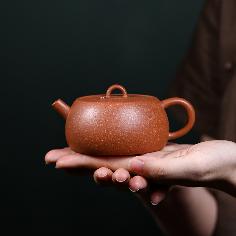 Yixing Purple Clay Teapot Handpicked Native Purple Chestnut Clay Fully Handcrafted by Xu Xueqiang Well Curb Teapot, 160ml