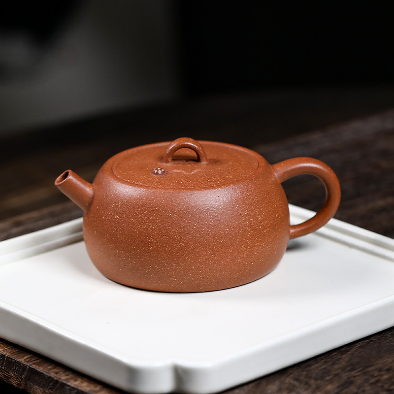 Yixing Purple Clay Teapot Handpicked Native Purple Chestnut Clay Fully Handcrafted by Xu Xueqiang Well Curb Teapot, 160ml