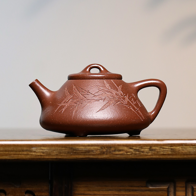Yixing Zisha Clay Pot - Original Purple Clay, Master-Crafted Fully Handmade Ziyi Shi Piao Teapor for Gongfu Tea Brewing 170ml
