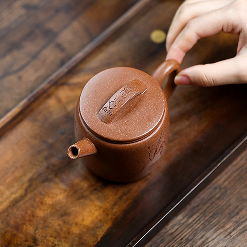 Yixing Zisha Pot - Master Artisan, Fully Handmade, Original Old Duan Clay, High Hanwa Style, 210cc Teapot for Brewing Tea