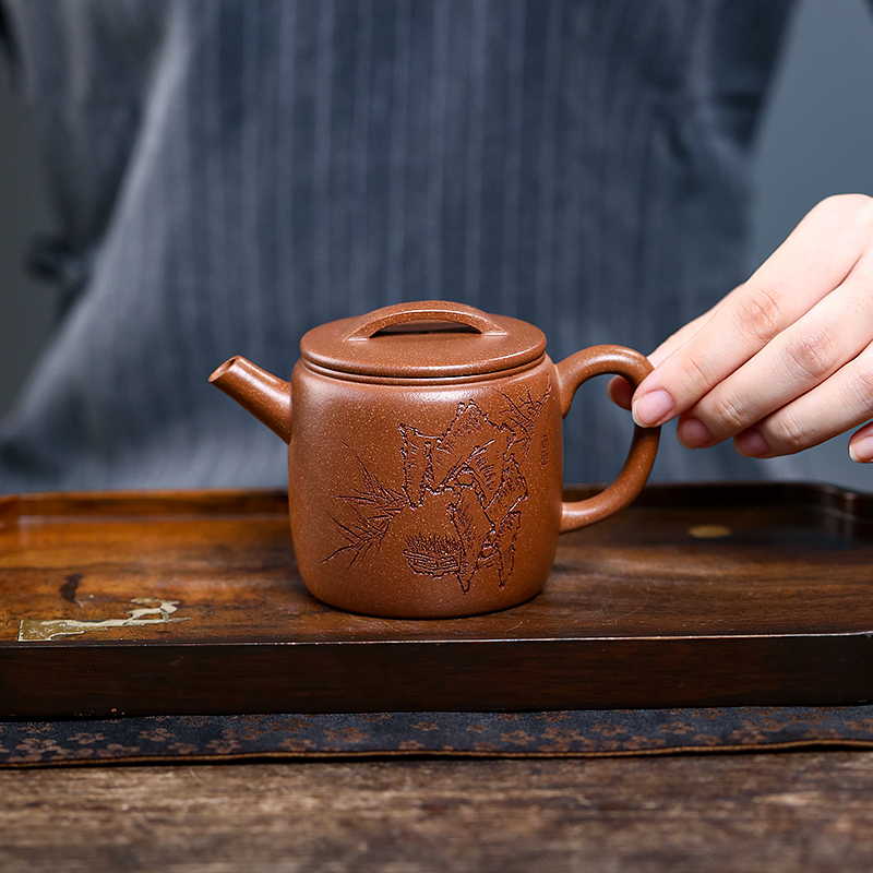 Yixing Zisha Pot - Master Artisan, Fully Handmade, Original Old Duan Clay, High Hanwa Style, 210cc Teapot for Brewing Tea