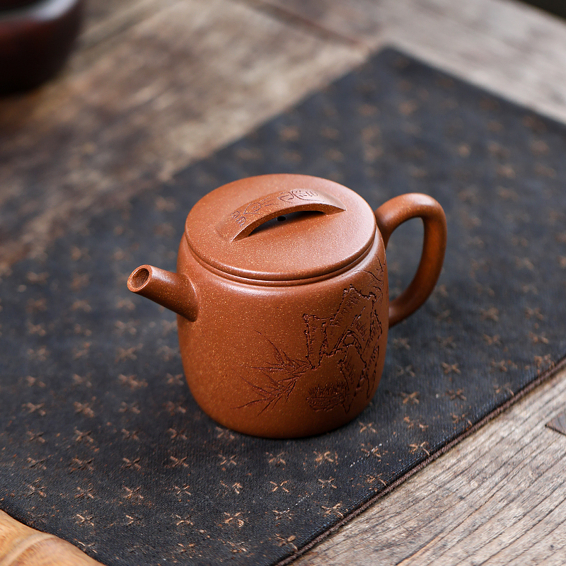 Yixing Zisha Pot - Master Artisan, Fully Handmade, Original Old Duan Clay, High Hanwa Style, 210cc Teapot for Brewing Tea