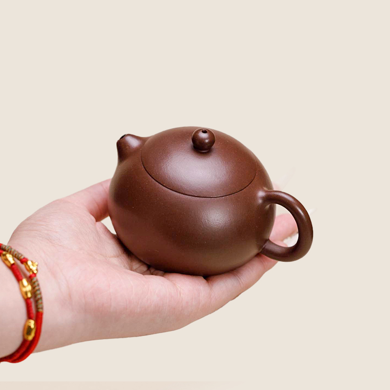 Yixing Zisha "Mini Xishi" Teapot Original Purple Clay | Fully Handmade by Master Artisan | For Home Tea Brewing 175ml
