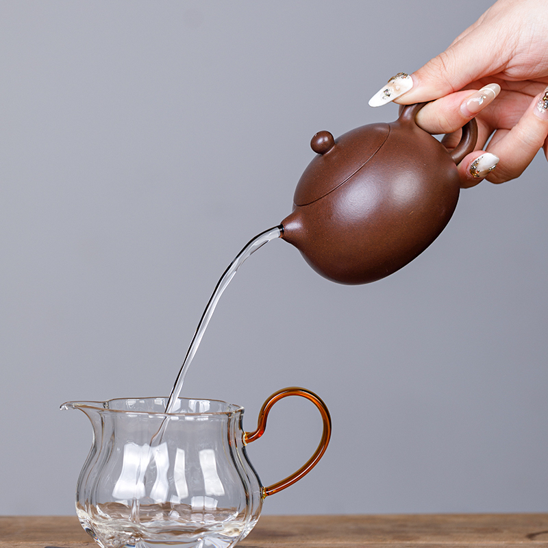 Yixing Zisha "Mini Xishi" Teapot Original Purple Clay | Fully Handmade by Master Artisan | For Home Tea Brewing 175ml