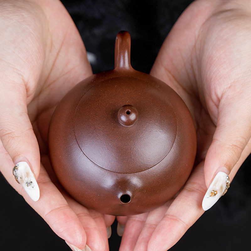 Yixing Zisha "Mini Xishi" Teapot Original Purple Clay | Fully Handmade by Master Artisan | For Home Tea Brewing 175ml