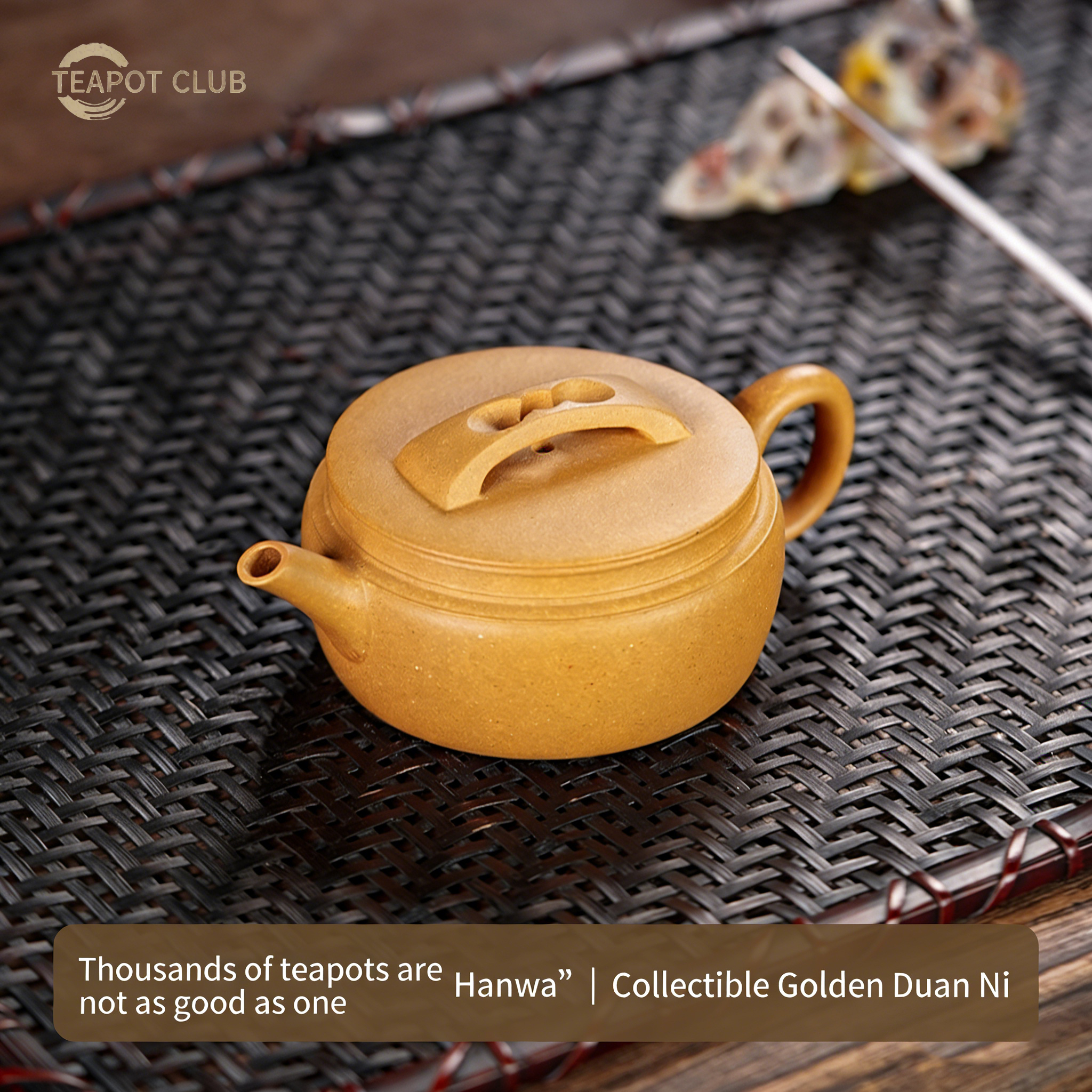 Yixing Purple Clay Teapot • Original Ore Golden Duan Ni • Hanwa Style • Master Handcrafted • Gongfu Tea Set • Tea Brewing Vessel