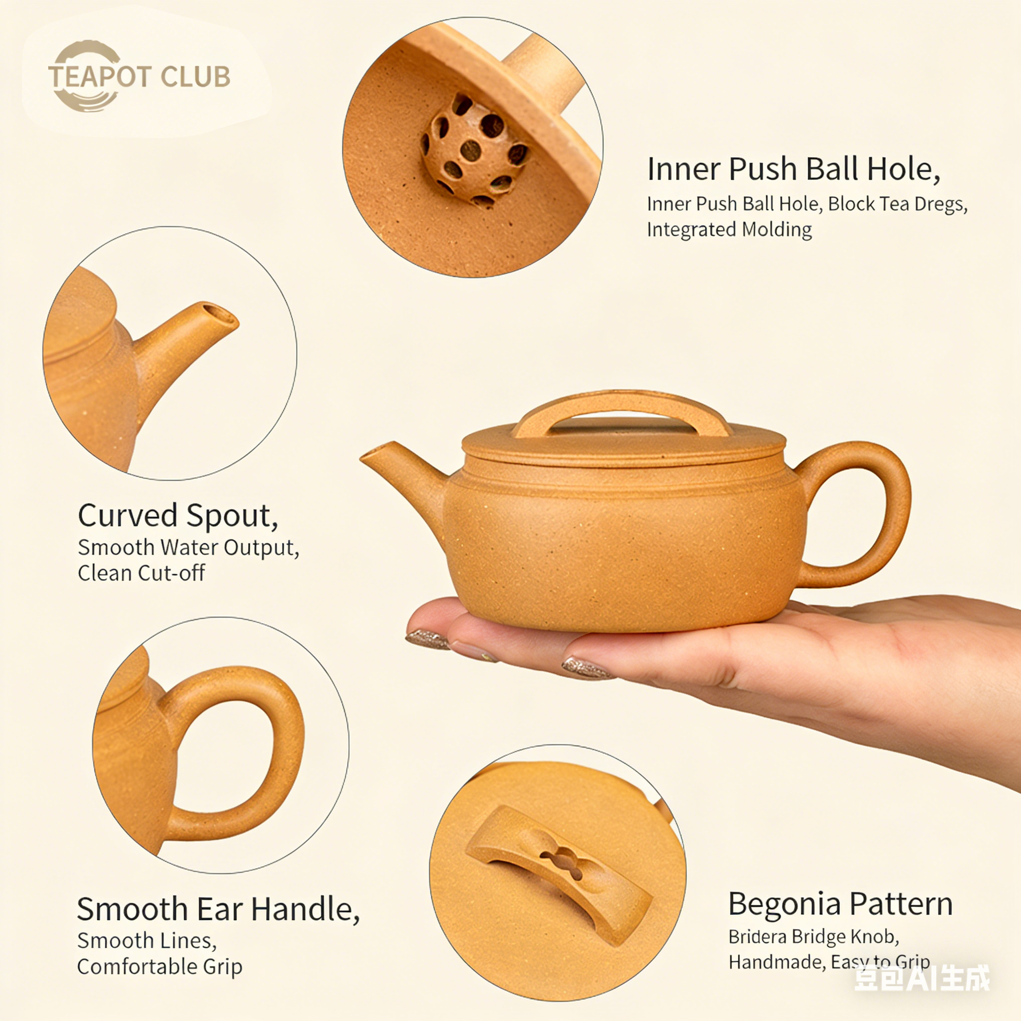 Yixing Purple Clay Teapot • Original Ore Golden Duan Ni • Hanwa Style • Master Handcrafted • Gongfu Tea Set • Tea Brewing Vessel