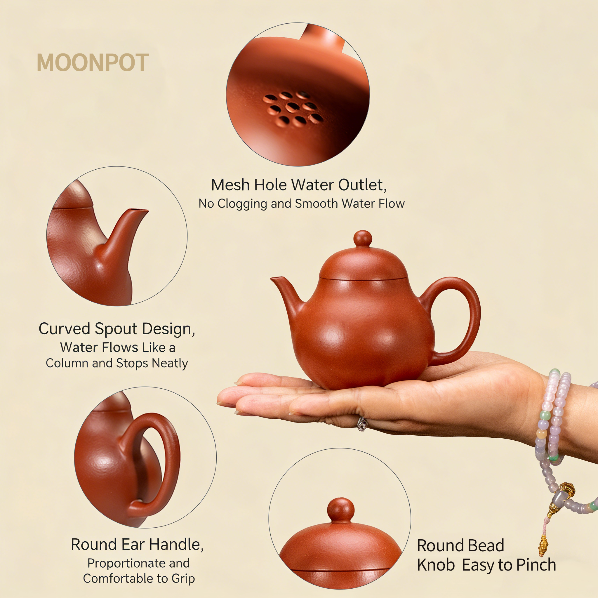 Yixing Zisha "Gao Li" (Tall Pear) Teapot — a 150ml reproduction of an authentic Qing-Dynasty antique, crafted from raw mineral zhuni clay, capturing the essence of classic teapot aesthetics.