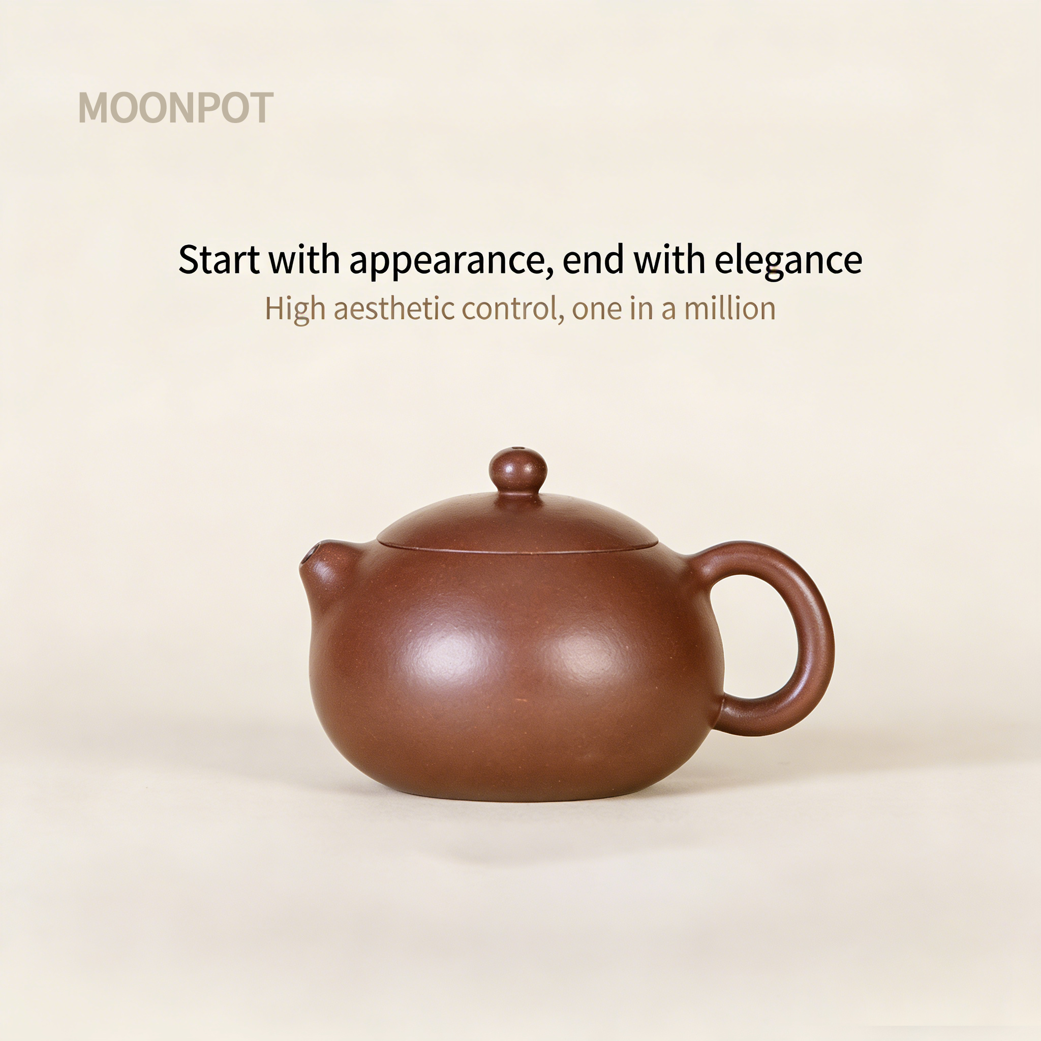Yixing Zisha "Xishi" Teapot (Moonpot), 175ml, handmade from authentic iron-sand Zini clay—a traditional small teapot for home tea brewing, perfect as a gift.